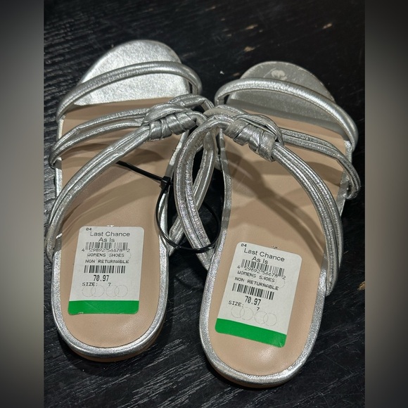 Stuart Weitzman Silver Twisted Knot Sandals Size 7 - Picture 3 of 5